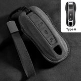Suede Car Key Case Cover for Porsche Cars
