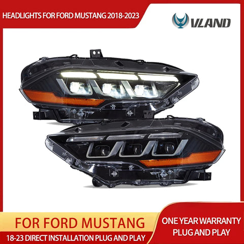 Full LED Projector Headlights S650 Style Mustang Car Interior Accessory VLAND