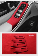 Car Window Control Panel Frame Trim Sticker for Mercedes (W223) S-Class Interior Accessories Made of Alcantara