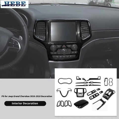 Interior Trim Carbon Fiber for Jeep Grand Cherokee 2016-2018 Car Interior Accessory HEBE