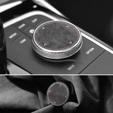 For BMW 1er 2er 3er 4er Z4 X3 X4 IX3 X5 X6 Car Console Multimedia Knob Trim Sticker Carbon Fiber Interior Tuning Accessories