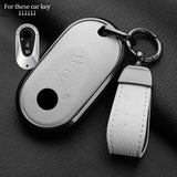 Metal and Leather Car Key Case Cover for Various Mercedes Benz Models
