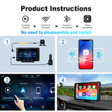 7-Inch Wireless CarPlay and Android Auto Portable Monitor