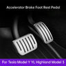 For Tesla Model Y YL Highland Model 3 Accelerator Brake Foot Rest Pedal Non Slip Protective Cover Car Accessories
