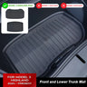 Trunk Mat for 2024 Tesla Model 3+ Highland TPE Piano Key Style Front Rear Trunk Frunk Storage Waterproof Protective Pad
