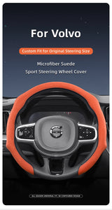 Premium Suede Snap-On Steering Wheel Cover for Volvo Car Interior Accessory Hocasen