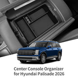 Hyundai Palisade 2026 Car Storage Box Accessories Center Console Armrest Double-layer Storage Organizer Tidying Tray Armrest