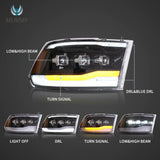 Black LED Headlights for Ram 1500 2009-2018 Car Interior Accessory Vland