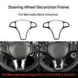 For Mercedes Benz Class A B C E GLE CLA GLC GLA GLS Steering Wheel Trim Strip Decorative Frame Interior Modification Interior