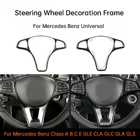 For Mercedes Benz Class A B C E GLE CLA GLC GLA GLS Steering Wheel Trim Strip Decorative Frame Interior Modification Interior