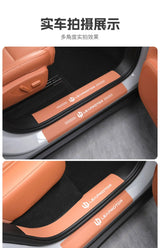 For Leapmotor C10 C16 Car Leather Door Sill Strip Welcome Pedal Anti Kick Pad Scratch-resistant Sticker Interior Accessories