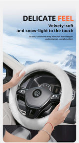 Warm Plush Steering Wheel Cover for Volkswagen Models
