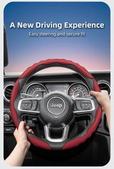 Jeep Breathable Wavy Leather Steering Wheel Cover