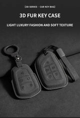 Suede Car Key Case Cover For Cadillac Car Accessory OEM