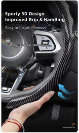 Jaguar Sport Carbon Fiber Steering Wheel Cover Car Interior Accessory Hocasen
