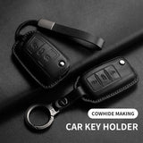 Leather Car Key Case Cover For Volkswagen Golf 7 MK7 Jetta Lavida Keychain Cover Car Key Cover OEM