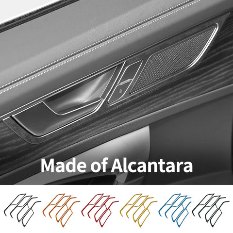 Alcantara Car Door Pull Handle Panel Stickers for Audi A6 A7 Car Interior Accessory OEM