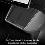 For Tesla Model Y Standard RWD 2026 2025 Center Console Wireless Charging Anti-Slip Pad Silicone Phone Anti Dirt Pad Car Inte