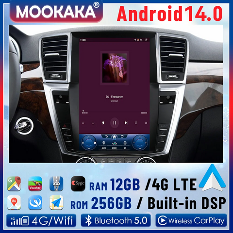 12.1" Tesla Style Android Head Unit for Mercedes-Benz ML 2013–2015 Android Head Unit Aotsr 6GB 128GB