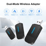 Dual Interface Wireless CarPlay and Android Auto USB Adapter
