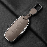 4 Button Aluminum Alloy Goatskin Car Key Case Cover for Nissan