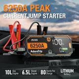 1000A-1200A Portable Jump Starter for Gas/Diesel 1.0L-4.0L Car Interior Accessory EAFC