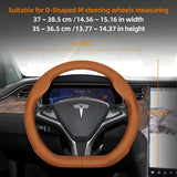 Ultra-Thin Leather Steering Cover for Tesla 2024