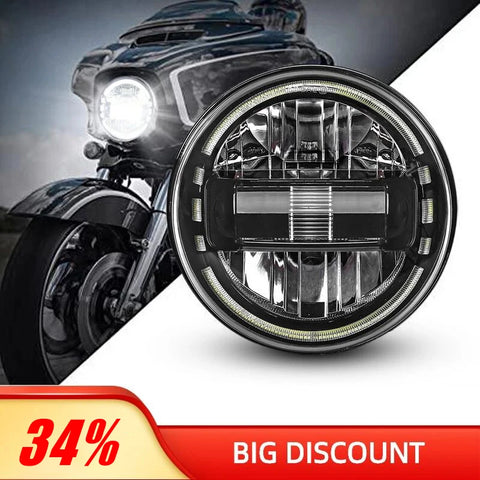 7 Inch Led Headlight For Harley Davidson Sportster Softail Dyna Fat Boy Headlight Assembly | Motorcycle Accessories ANGLELITE