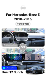 24.6-Inch Dual Screen Head Unit for Mercedes-Benz E-Class Android Head Unit Aotsr