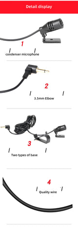 External Wired Microphone for Multimedia Car Head Units Car Microphone JIUYIN