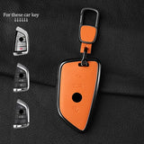 Metal and Leather Car Key Case for BMW