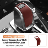 For Chery Tiggo 8 (2019-) Original Leather Center Console Gear Shift Knob Cover Anti Scratch Car Interior Tuning Accessories