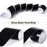 Car Film High Gloss Vinyl Wrap Kit For Black Out Chrome Delete For Window Trim Auto Film Anti Scratch Tape Waterproof Sticker