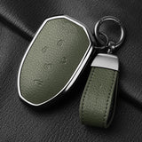 5 Button Aluminum Alloy Goatskin Car Key Case Cover For Trumpchi GAC 2021 Empow J11 J12 J13 J14 J15 J16 GS8 Keychain Accessories
