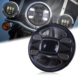 7 Inch H4 LED Moto Headlight For Harley Davidson Softail Slim Fat Boy Motorcycle Headlight ANGLELITE