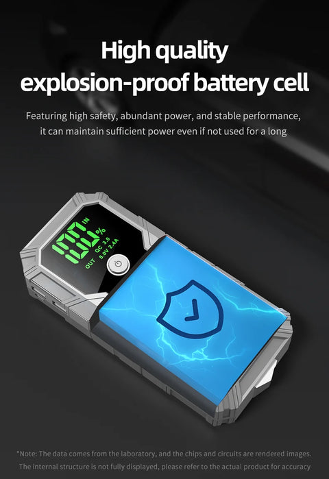 12V Portable Car Jump Starter, 8.0L Gas/7.0L Diesel, QC3.0 Power Bank, 4-Mode LED Light, Explosion-Proof Battery Jump Starter