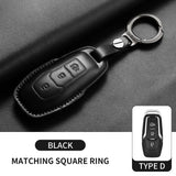Leather car key case cover for 5 Ford models