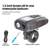 4K Motorcycle Dash Cam GPS WiFi Waterproof Universal DVR