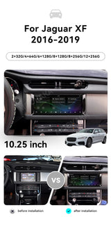 10.25" Android 14 Navigation System for Jaguar XF 2016–2019 Android Head Unit Aotsr