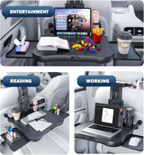 Expandable Car Backseat Desk for Laptop & Dining, with Non-Slip Pad & Device Holder, Adjustable, Foldable Car Interior Access
