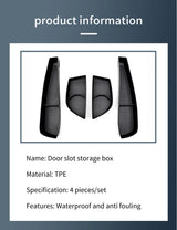 Smart #1 #3 Door Side Storage Box Front Rear Door Handle Tray Organizer Tidying TPE Car Accessories Black