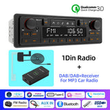 Retro Style 1Din MP3 Radio Bluetooth 5.1 EQ Fast Charge