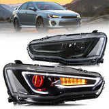 LED Headlights with Dual Beam Projector for Lancer Evo X