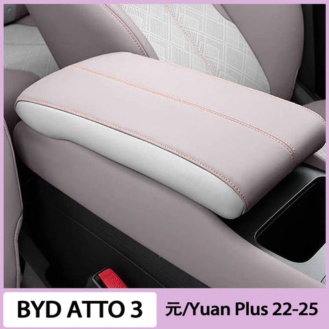 For BYD ATTO 3 Yuan Plus 2022-2025 Car Central Control Armrest Box Leather Protective Cover Car Interior Accessory OEM