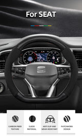 Non-Slip Suede Matte Carbon Cover for Seat Leon Arona Car Interior Accessory Hocasen