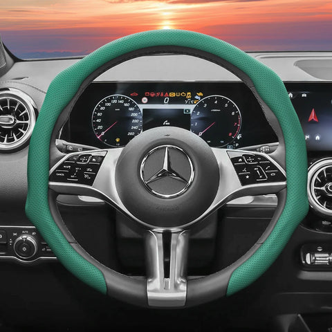 Mercedes Perforated Leather Steering Wheel Cover Car Interior Accessory Hocasen