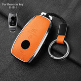 Metal and Leather Car Key Case Cover for Mercedes Benz