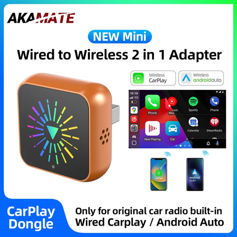 2in1 Wireless CarPlay Android Auto Adapter Universal CarPlay Adapter AKAMATE