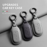 Leather Car Key Case Cover LEAPMOTOR B10 C01 C11 Original Color Remote Key Bag Shell Keychain Accessories Car Key Case Cover