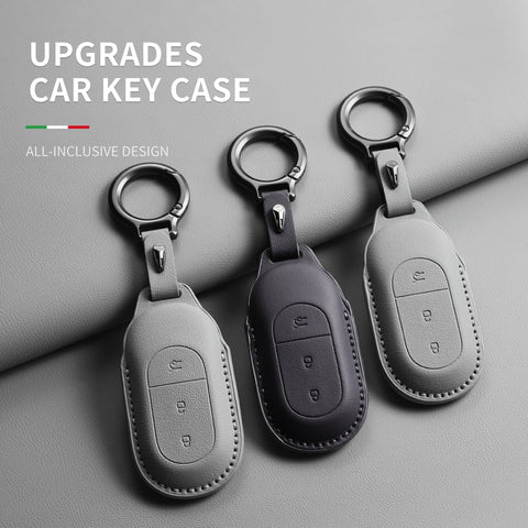 Leather Car Key Case Cover LEAPMOTOR B10 C01 C11 Original Color Remote Key Bag Shell Keychain Accessories Car Key Case Cover